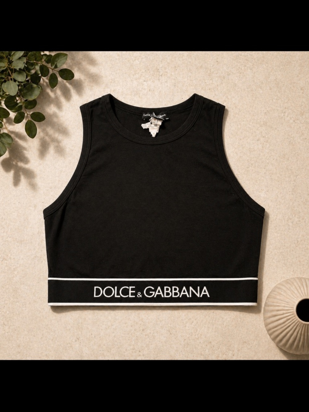 Dolce & Gabbana Black Logo Crop Sports Bra and Short Set